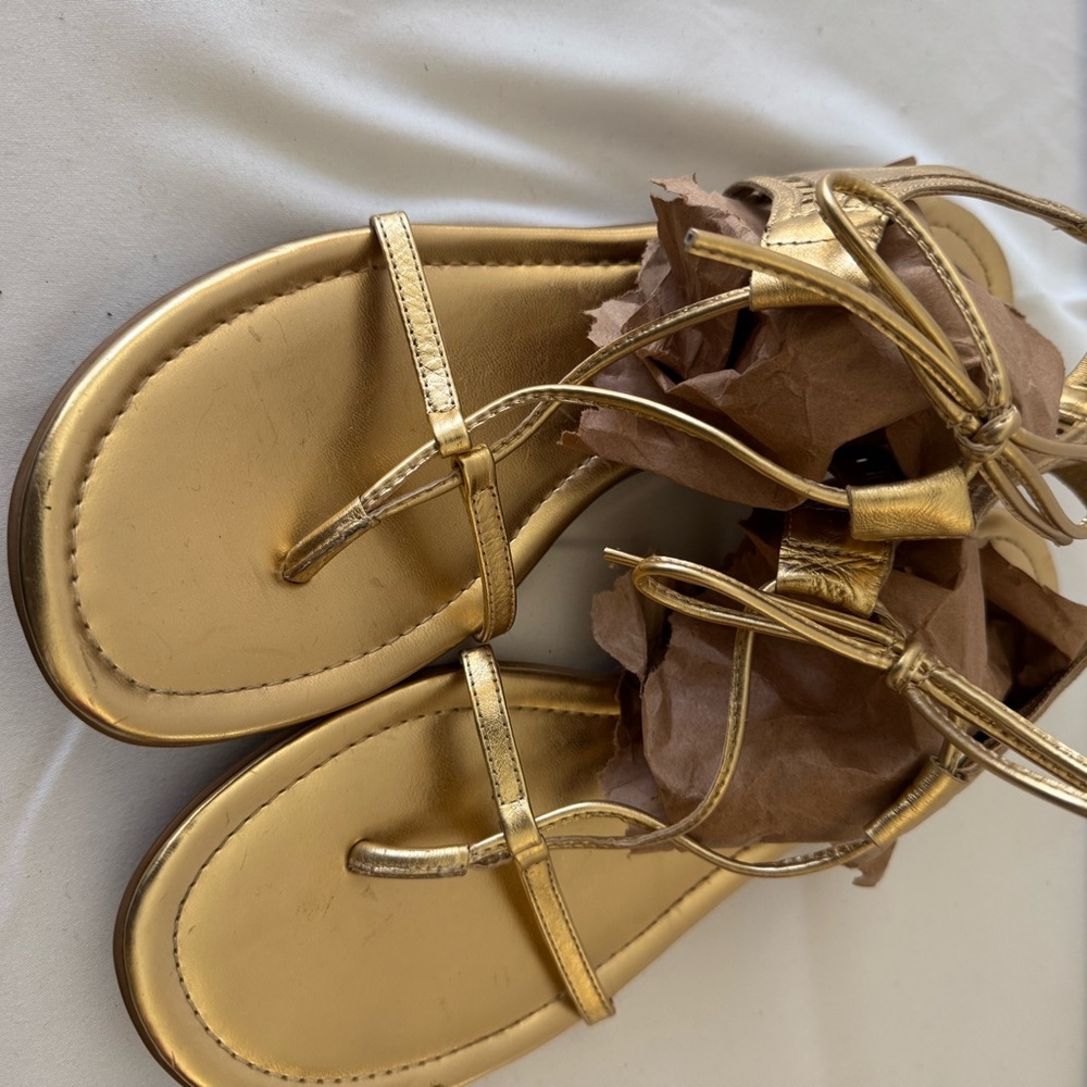 Gold Strappy Sandals